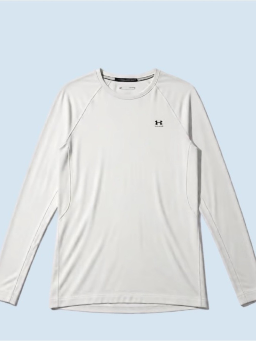 Under Armour White ColdGear Long Sleeve with Black Neckband